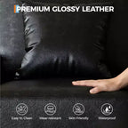 86 Leather/Corduroy Sofa, Modern Deep Seat Couch with 2 Throw Pillows, Upholstered Cushion & Removable Cover for Small Space, Apartment&Living Room