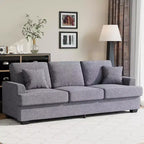 86 Leather/Corduroy Sofa, Modern Deep Seat Couch with 2 Throw Pillows, Upholstered Cushion & Removable Cover for Small Space, Apartment&Living Room