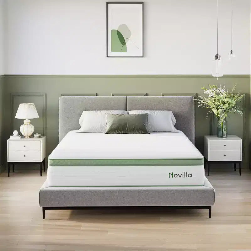 Novilla 6/8/10/12/14 inch Medium Cooling Gel Memory Foam Hybrid Mattress, CertiPUR-US, OEKO-TEX Certified