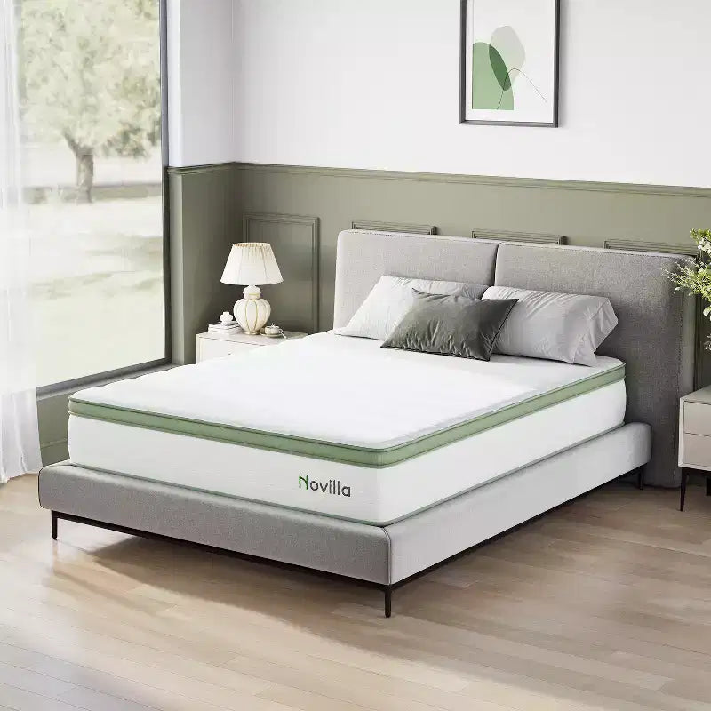 Novilla 6/8/10/12/14 inch Medium Cooling Gel Memory Foam Hybrid Mattress, CertiPUR-US, OEKO-TEX Certified