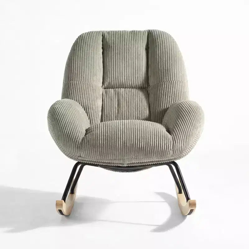 Fauteuil à bascule Homy Casa en velours côtelé, Fauteuil à bascule en tissu, Fauteuil à bascule, Gris