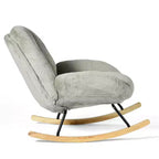 Fauteuil à bascule Homy Casa en velours côtelé, Fauteuil à bascule en tissu, Fauteuil à bascule, Gris