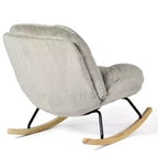 Fauteuil à bascule Homy Casa en velours côtelé, Fauteuil à bascule en tissu, Fauteuil à bascule, Gris