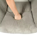 Fauteuil à bascule Homy Casa en velours côtelé, Fauteuil à bascule en tissu, Fauteuil à bascule, Gris