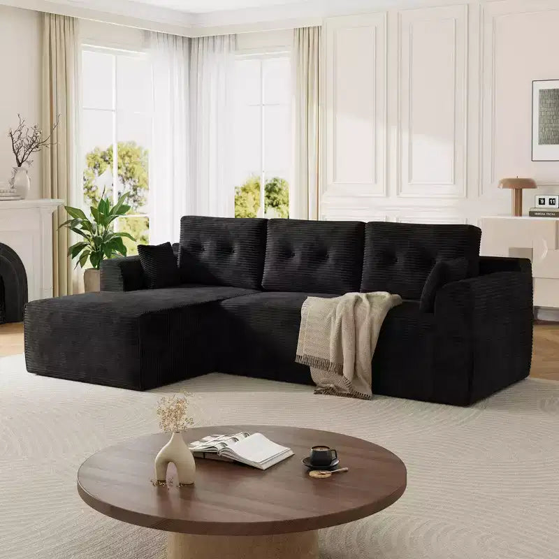 105 Cloud Couch Sectional, Boneless Modular L-Shaped Sofa with Chaise, No Assembly Deep Seat Sofa Bed for Living Room