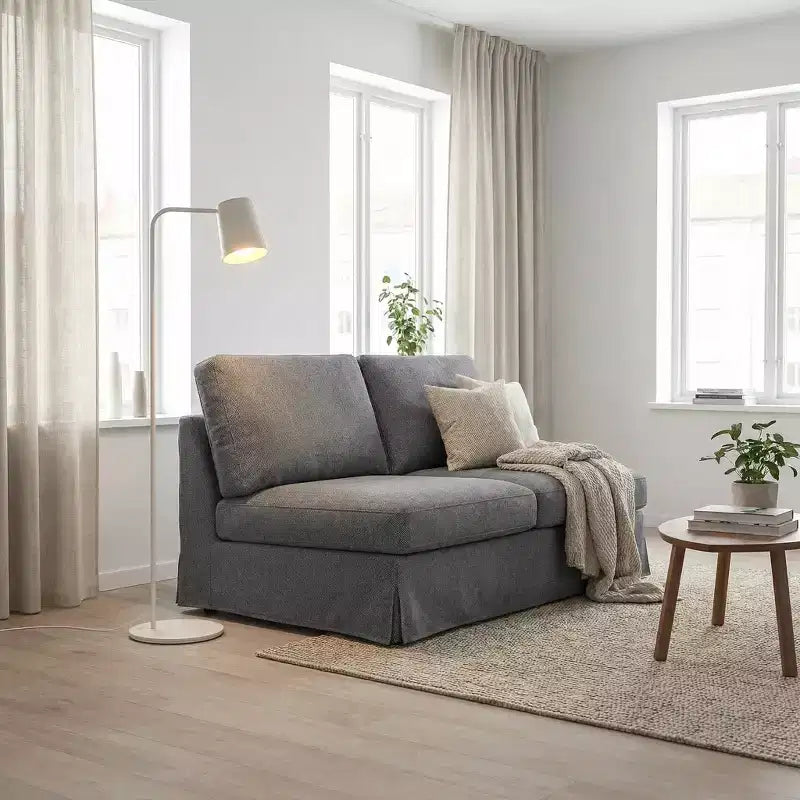 GustoWave Modular L-Shaped Sectional Sleeper Sofa with Storage, 2-Seat Pull-Out Couch Bed, Chenille Gray for Living Room