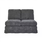 GustoWave Modular L-Shaped Sectional Sleeper Sofa with Storage, 2-Seat Pull-Out Couch Bed, Chenille Gray for Living Room