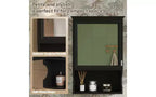 AMMER 20'' Wall Mounted Bathroom Storage Cabinet with Mirror, Wall Mounted Home Storage with Door, Mirrored Wall Medicine Cabinet, Black