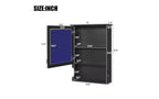 AMMER 20'' Wall Mounted Bathroom Storage Cabinet with Mirror, Wall Mounted Home Storage with Door, Mirrored Wall Medicine Cabinet, Black