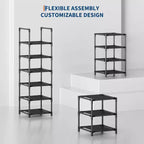 10 Tier Metal Shoe Rack, Tall Space Saving Shoe Organizer with Removable Fabric Shelves for Closet, Entryway, Bedroom
