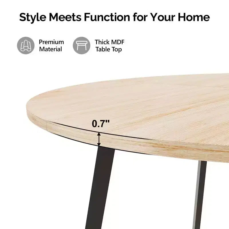 Karl Home Table de salle à manger ronde moderne de 36 pouces avec piètement croisé stable pour petits espaces et cuisines
