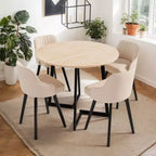 Karl Home Table de salle à manger ronde moderne de 36 pouces avec piètement croisé stable pour petits espaces et cuisines