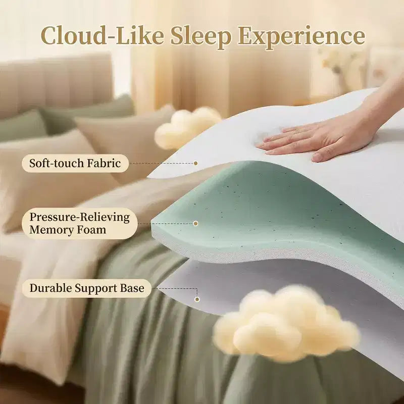 Dyonery 4 Inch Full Size Sofa Bed Mattress Topper, Cooling Gel Memory Foam Replacement with Washable Cover, CertiPUR-US Certified for Sleeper Sofa
