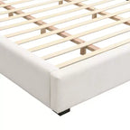 Cadre de lit plateforme rembourré Queen/King Size Élégant et Minimaliste avec Tête de Lit, Beige - ModernLuxe