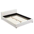 Cadre de lit plateforme rembourré Queen/King Size Élégant et Minimaliste avec Tête de Lit, Beige - ModernLuxe