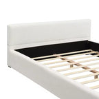 Cadre de lit plateforme rembourré Queen/King Size Élégant et Minimaliste avec Tête de Lit, Beige - ModernLuxe
