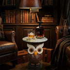 Table d'appoint hibou Zeus et Ruta, table d'appoint statue d'animal pour la décoration du salon