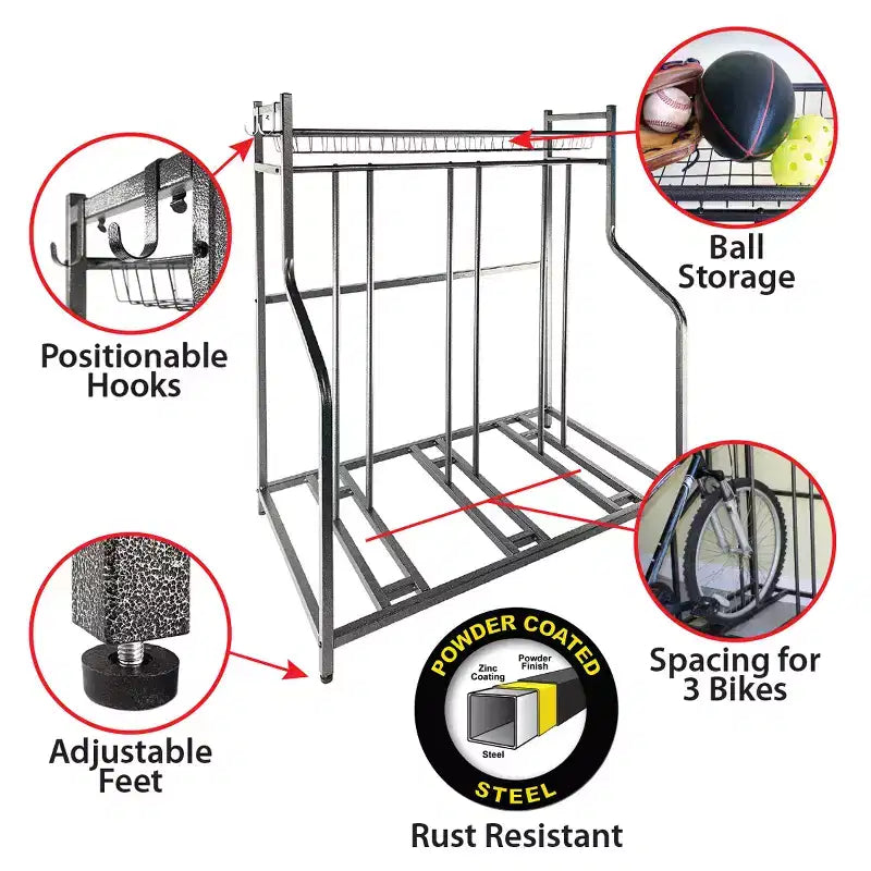 Storage Logic Système de rangement de garage gris aluminium de 90 cm (l) x 104 cm (h) x 54 cm (p)