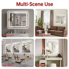 SUMERAIN 30x36 Wall Tempered Glass Bathroom Mirror, ETL Anti-Fog Vanity Mirror 3 Color Temperatures
