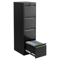 3-Drawer Lockable File Cabinet  Black Metal Storage for Home Office  Holds Letter/Legal/A4/F4 Files