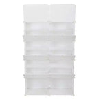 Karl Home 14 Cubby DIY Modular Shoe Cabinet Plastic Shoe Organizer White