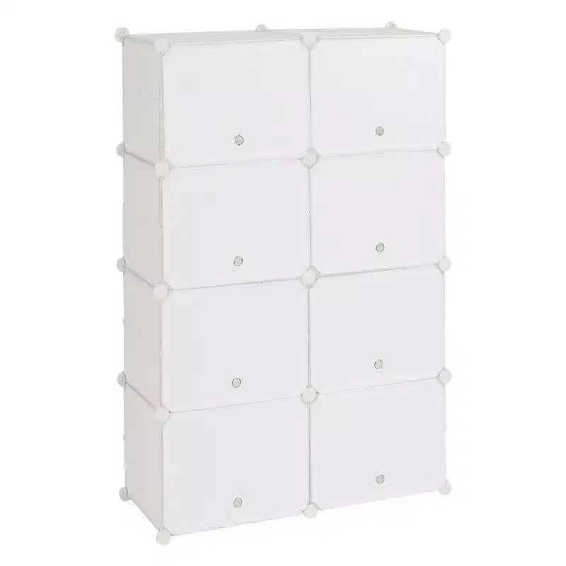 Karl Home 14 Cubby DIY Modular Shoe Cabinet Plastic Shoe Organizer White