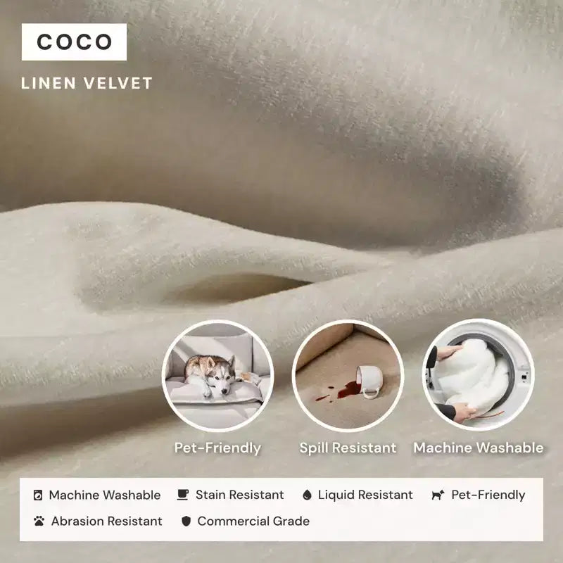 Canapé d'angle modulable et lavable Anabei 4 places | Assise Deluxe+ et coussin Cloud
