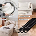 Canapé d'angle modulable et lavable Anabei 4 places | Assise Deluxe+ et coussin Cloud