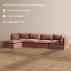 Canapé d'angle modulable et lavable Anabei 4 places | Assise Deluxe+ et coussin Cloud