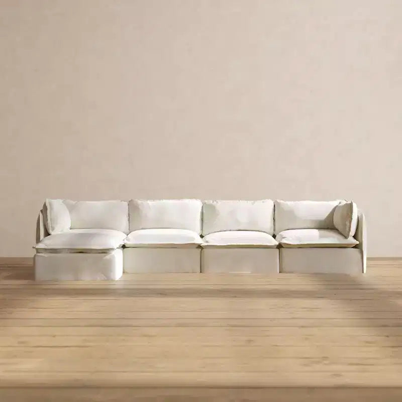 Canapé d'angle modulable et lavable Anabei 4 places | Assise Deluxe+ et coussin Cloud