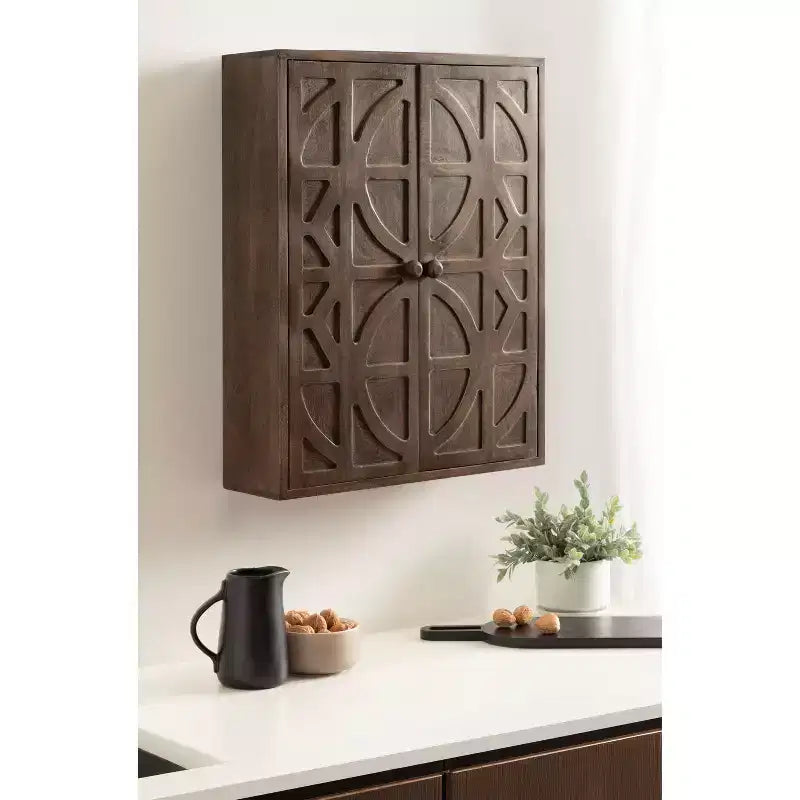 Kate and Laurel Galliene Wood Wall Cabinet, 22x7x28 Natural