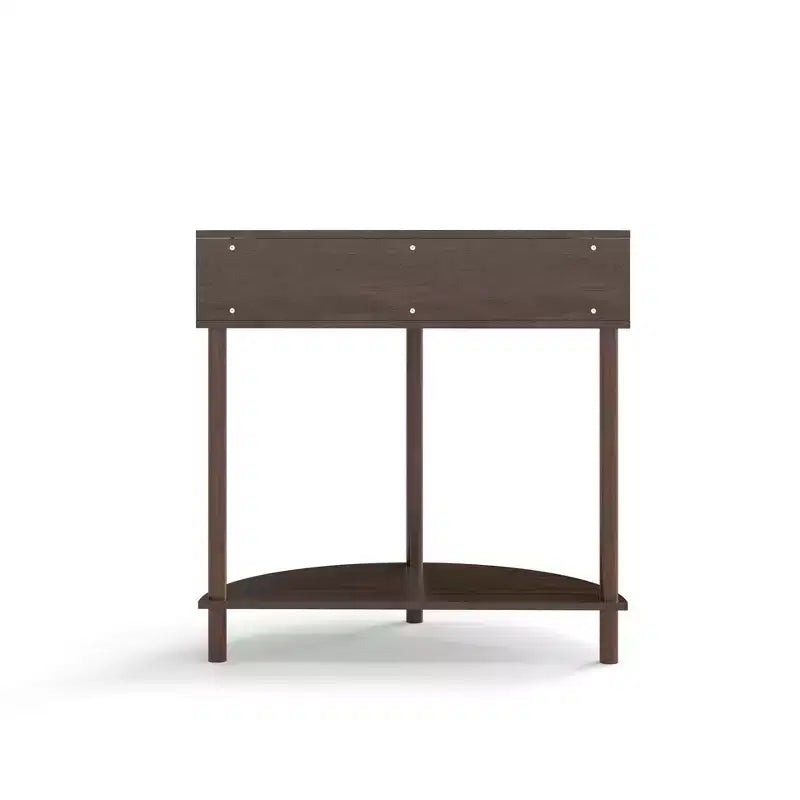 Console en bois demi-lune GDFStudio Kaveh de style moderne avec motif à vagues, 2 tiroirs et une étagère ouverte