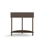 Console en bois demi-lune GDFStudio Kaveh de style moderne avec motif à vagues, 2 tiroirs et une étagère ouverte