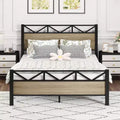 Zevemomo Full Size Heavy Duty Metal Brown Bed Frame with Headboard Footboard, Under Bed Storage, 440LBS Weight Capacity
