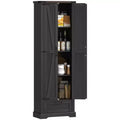 HOMCOM 71 Kitchen Freestanding Pantry Cabinet with Barn Doors, Drawer and Adjustable Shelves for Dining Room, Black