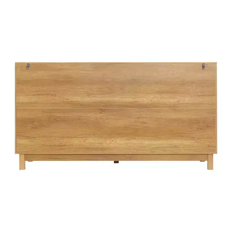 Commode moderne Whisen 60 à 6 tiroirs avec façade ondulée, grande commode de rangement anti-basculement pour chambre à coucher