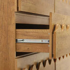 Commode moderne Whisen 60 à 6 tiroirs avec façade ondulée, grande commode de rangement anti-basculement pour chambre à coucher