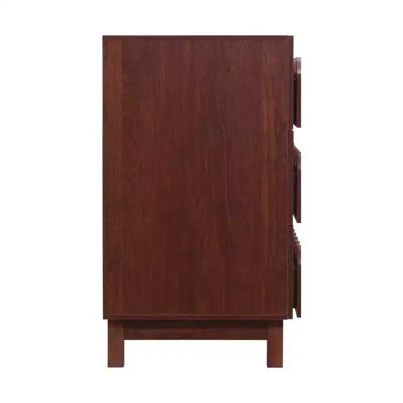Commode moderne Whisen 60 à 6 tiroirs avec façade ondulée, grande commode de rangement anti-basculement pour chambre à coucher