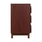 Commode moderne Whisen 60 à 6 tiroirs avec façade ondulée, grande commode de rangement anti-basculement pour chambre à coucher