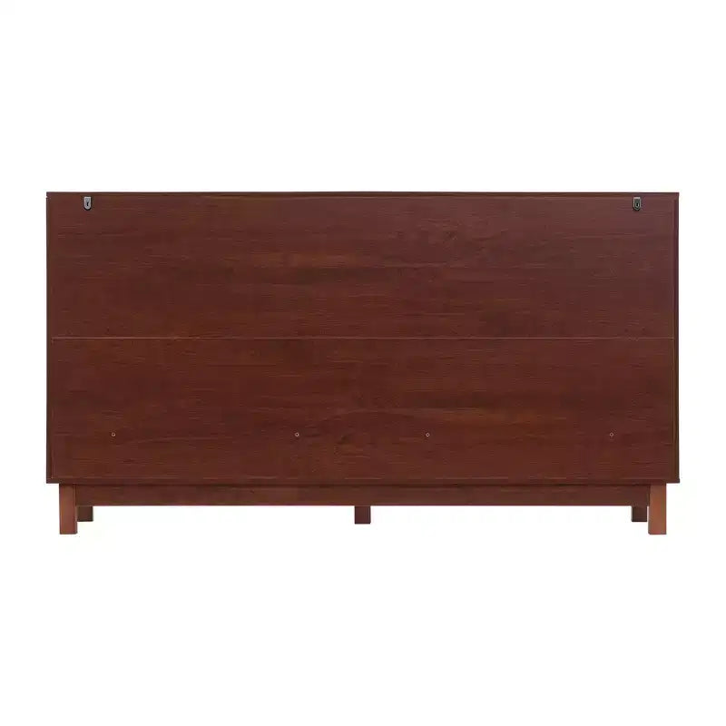 Commode moderne Whisen 60 à 6 tiroirs avec façade ondulée, grande commode de rangement anti-basculement pour chambre à coucher
