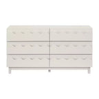 Commode moderne Whisen 60 à 6 tiroirs avec façade ondulée, grande commode de rangement anti-basculement pour chambre à coucher