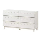 Commode moderne Whisen 60 à 6 tiroirs avec façade ondulée, grande commode de rangement anti-basculement pour chambre à coucher
