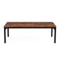 HomeRoots 46 Brown and Black Wood and Iron Dining Table