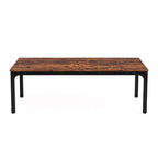 HomeRoots 46 Brown and Black Wood and Iron Dining Table