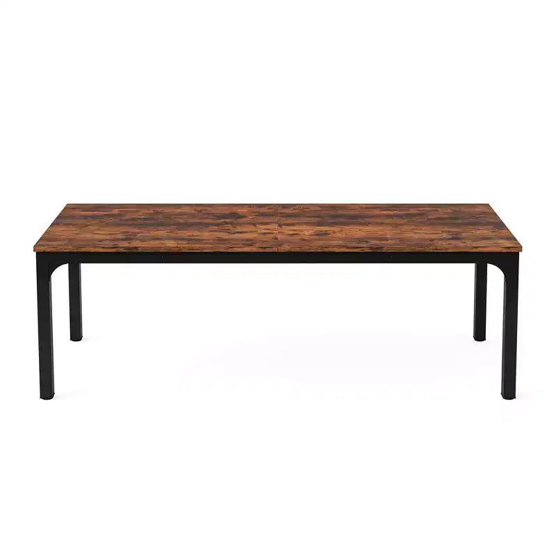 HomeRoots Table à manger 46 en bois marron et noir et fer