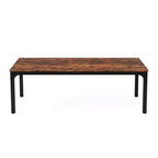 HomeRoots Table à manger 46 en bois marron et noir et fer