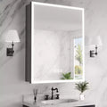 FAMYYT 24 in. W x 30 in. H Aluminum Medicine Cabinet with Mirror, Flowing Light, Dimmable, Anti-Fog