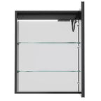 FAMYYT Armoire à pharmacie en aluminium de 24 po L x 30 po H avec miroir, lumière fluide, intensité variable, anti-buée