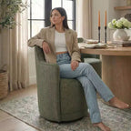 Lot de 2 chaises de salle à manger pivotantes modernes, fauteuils baquets rembourrés avec rotation à 360°, chaises d'appoint pour salle à manger ou salon-Panipeachy