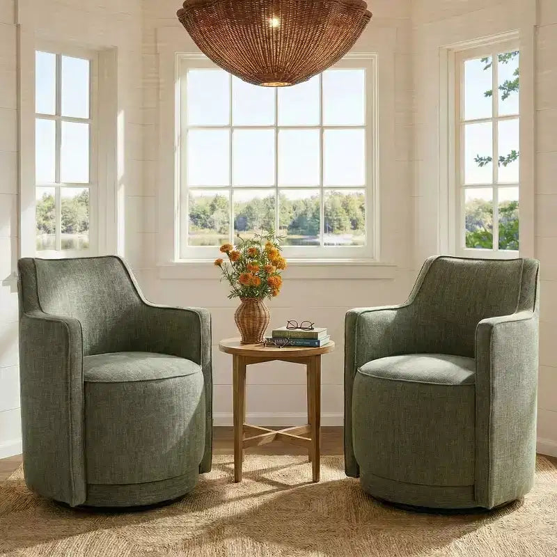 Lot de 2 chaises de salle à manger pivotantes modernes, fauteuils baquets rembourrés avec rotation à 360°, chaises d'appoint pour salle à manger ou salon-Panipeachy